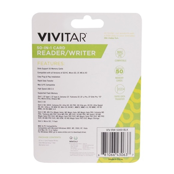 NWT Vivitar 50-in-1 Card Reader/Writer - Picture 2 of 6